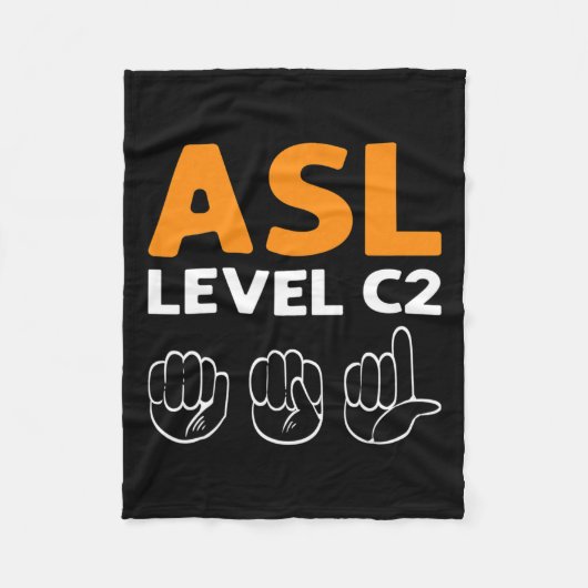 - Niveau C2. ASL Bewustzijn Hand Gebarentaal Doof Fleece Deken (Voorkant)