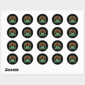 Niveau Compleet Gaming Boy Laatste dag van de scho Ronde Sticker (Vel)