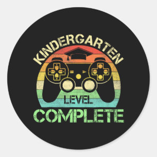 Niveau Compleet Gaming Boy Laatste dag van de scho Ronde Sticker