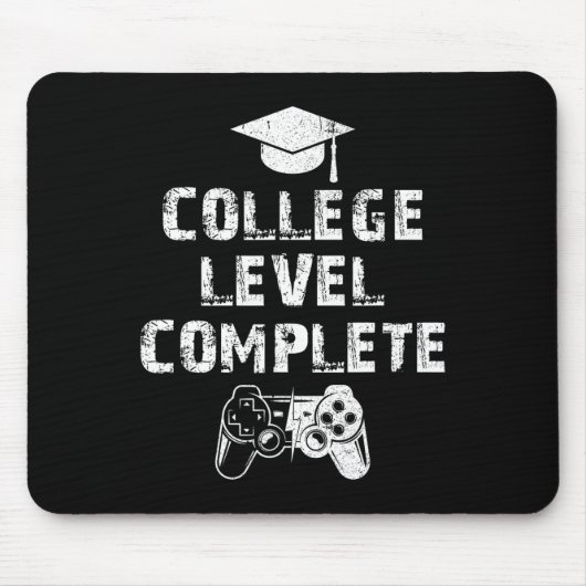 Niveau Compleet Grappig Video Gamer Afstuderen Muismat (Voorkant)