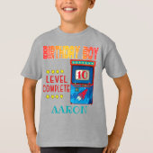 Niveau Complete Arcade Game Birthday Boy T-shirt (Voorkant)