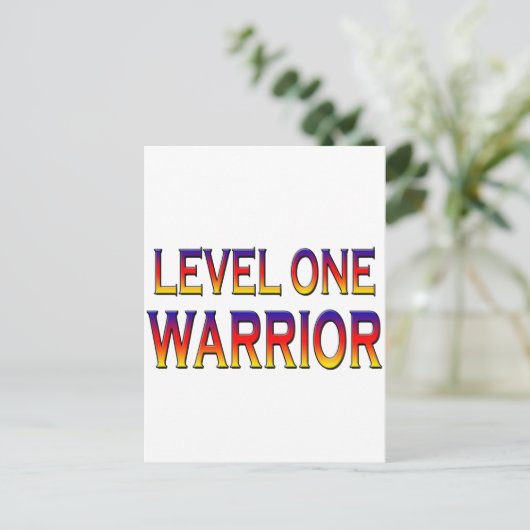 Niveau één krijger briefkaart (Staand voorkant)