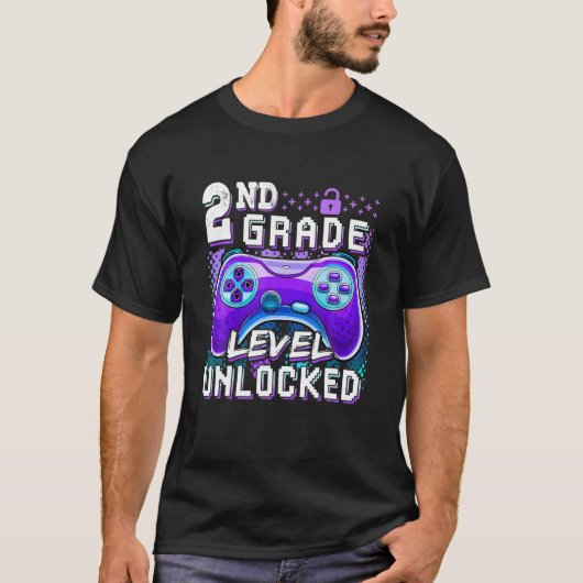 Niveau geopende videogame 2de graad terug naar sch t-shirt (Voorkant)