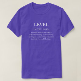 Niveau Grappig Karakter Definitie Met Witte Tekst T-shirt