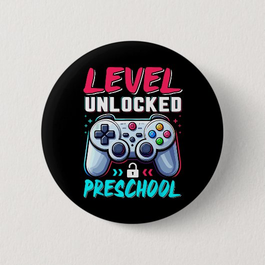 Niveau kleuterschool ontgrendeld terug naar school ronde button 5,7 cm (Voorkant)