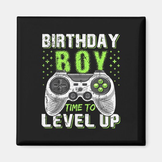 Niveau Klik Up Verjaardag Boy Videogame Kinder Mei Magneet (Voorkant)