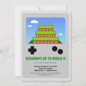 Niveau omhoog! Afdrukbare Video Game Party Uitnodi Kaart (Voorkant)