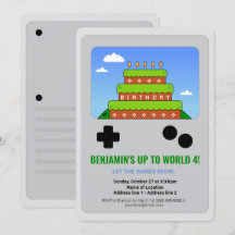 Niveau omhoog! Afdrukbare Video Game Party Uitnodi