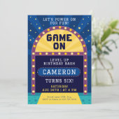 Niveau omhoog Arcade Game Party Kaart (Staand voorkant)