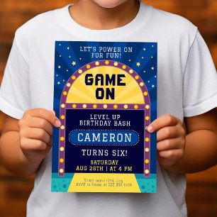 Niveau omhoog Arcade Game Party Kaart