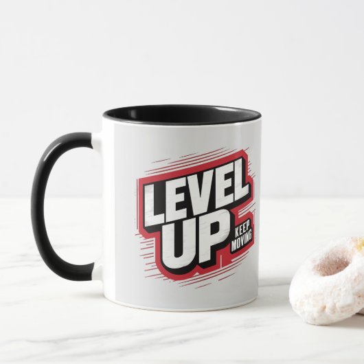 Niveau omhoog Blijf bewegen Mok (Met donut)