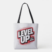 Niveau omhoog Blijf bewegen Tote Bag (Achterkant)