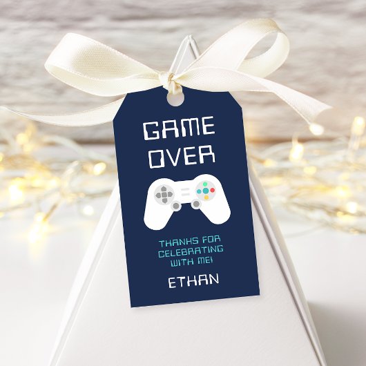 Niveau omhoog | Gamer Thema Gepersonaliseerde Verj Cadeaulabel