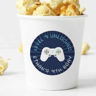 Niveau omhoog Gamer thema Gepersonaliseerde verj Ronde Sticker