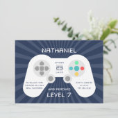 Niveau omhoog | Gamer Theme Verjaardagsfeest Kaart (Staand voorkant)