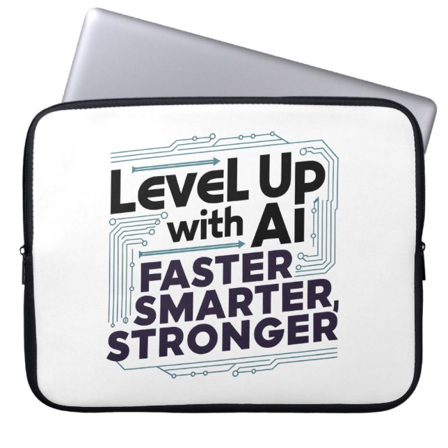 Niveau omhoog met AI – Sneller, Slimmer, Sterker Laptop Sleeve (Voorkant)