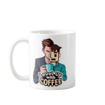 Niveau omhoog met koffie (man)