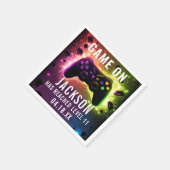 Niveau omhoog! Neon Video Game Verjaardagsfeest Servet (Hoek)