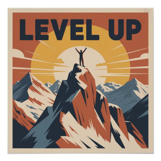 Niveau omhoog perfect poster (Voorkant)