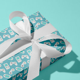 Niveau omhoog | Retro videogame patroon Cadeaupapier