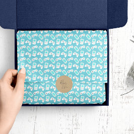 Niveau omhoog | Retro videogame patroon Tissuepapier