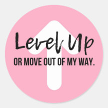 Niveau Omhoog Roze Vertrouwen Motivatie Sticker