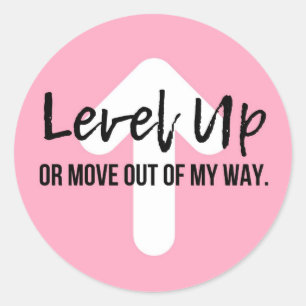 Niveau Omhoog Roze Vertrouwen Motivatie Sticker