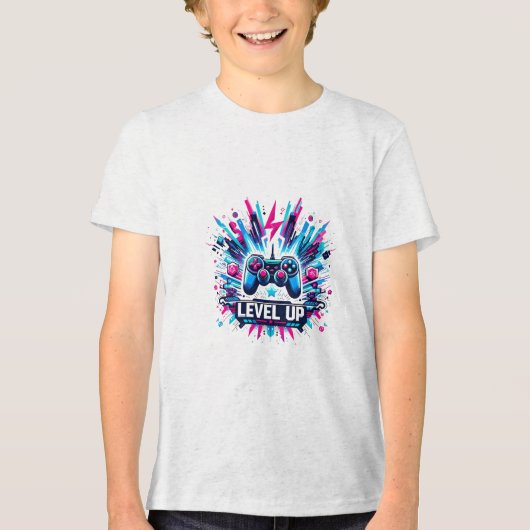 Niveau omhoog! T-shirt voor games (Voorkant)