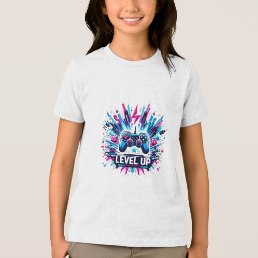 Niveau omhoog! T-shirt voor games (Voorkant)