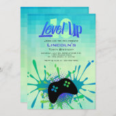 Niveau Omhoog Video Game Controller Verjaardag Kaart (Voorkant / Achterkant)