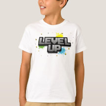 Niveau omhoog! Video Pixel Art Birthday T-Shirt