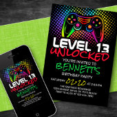 Niveau Ontgrendelde Videogame Verjaardag Kaart