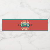 Niveau onvergrendelde Retro Gamer Boy Teen Birthda Waterfles Etiket (Enkel label)