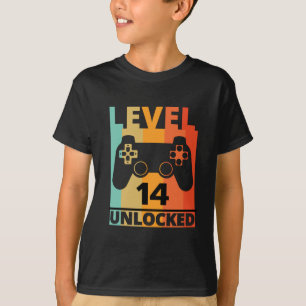 Niveau op Custom Funny Gamer kinder Teen Birthday T-shirt