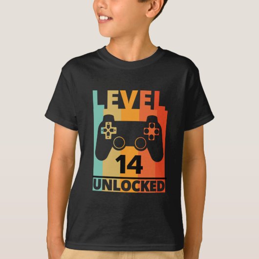 Niveau op Custom Funny Gamer kinder Teen Birthday  T-shirt (Voorkant)