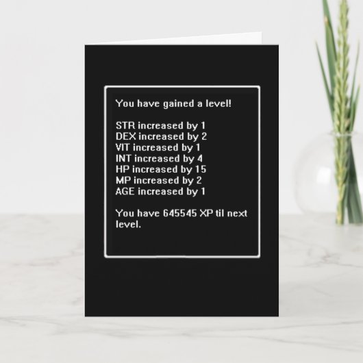 Niveau op de Kaart van de Verjaardag (Voorkant)