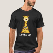 Niveau op Funny Giraffe Gaming Pun Dark BG T-shirt (Voorkant)