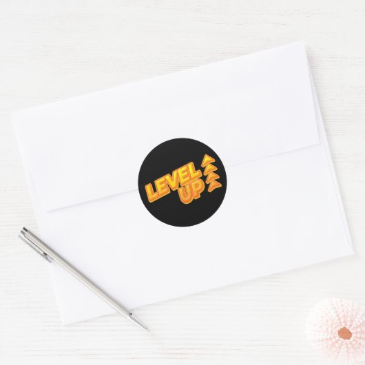 Niveau op game ronde sticker (Envelop)