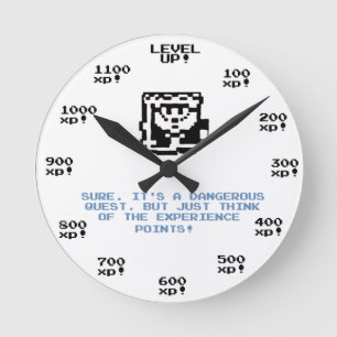 "Niveau op!" retro gaming RPG klok