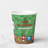 Niveau op startpagina Arcade Game Papieren Bekers (Achterkant)