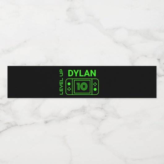 Niveau op videospelcontroller waterflaconetiket waterfles etiket (Enkel label)