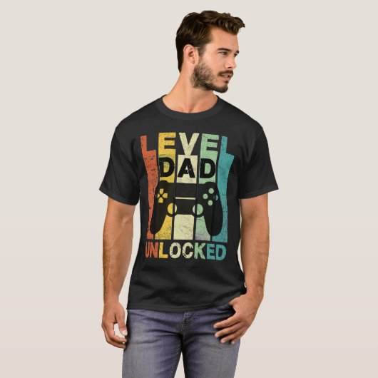 Niveau Papa ontgrendeld - Gamer T-shirt (Voorkant volledig)