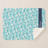 Niveau | Retro Gamer Patroon op maat Sherpa Deken (Voorkant (horizontaal))