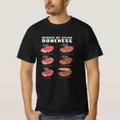 Niveau steak Doneness Meat Grill BBQ T-shirt (Voorkant)