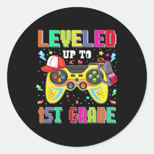 Niveau tot 1e klas gamer eerste dag jongens terug ronde sticker
