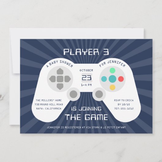 Niveau | Uitnodiging tot Baby shower (Voorkant)