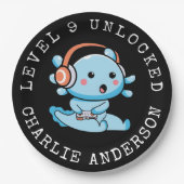 Niveau Up Axolotl Birthday Papieren Bordje (Voorkant)