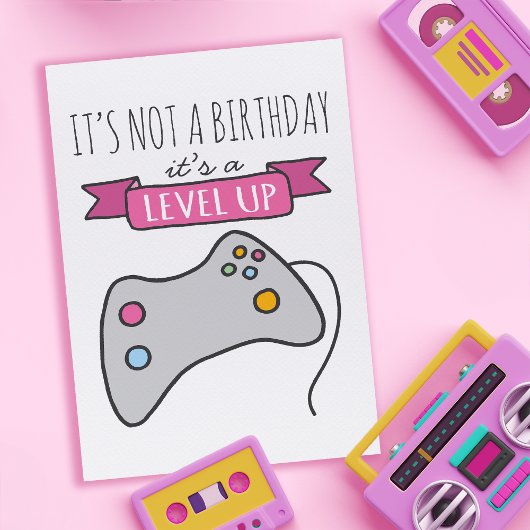 Niveau Up Birthday Kaart
