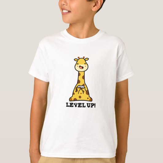 Niveau Up Funny Giraffe Pun T-shirt (Voorkant)