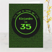 Niveau Up Retro Gaming & Machine Code Any Age Man Kaart (Gele Bloem)